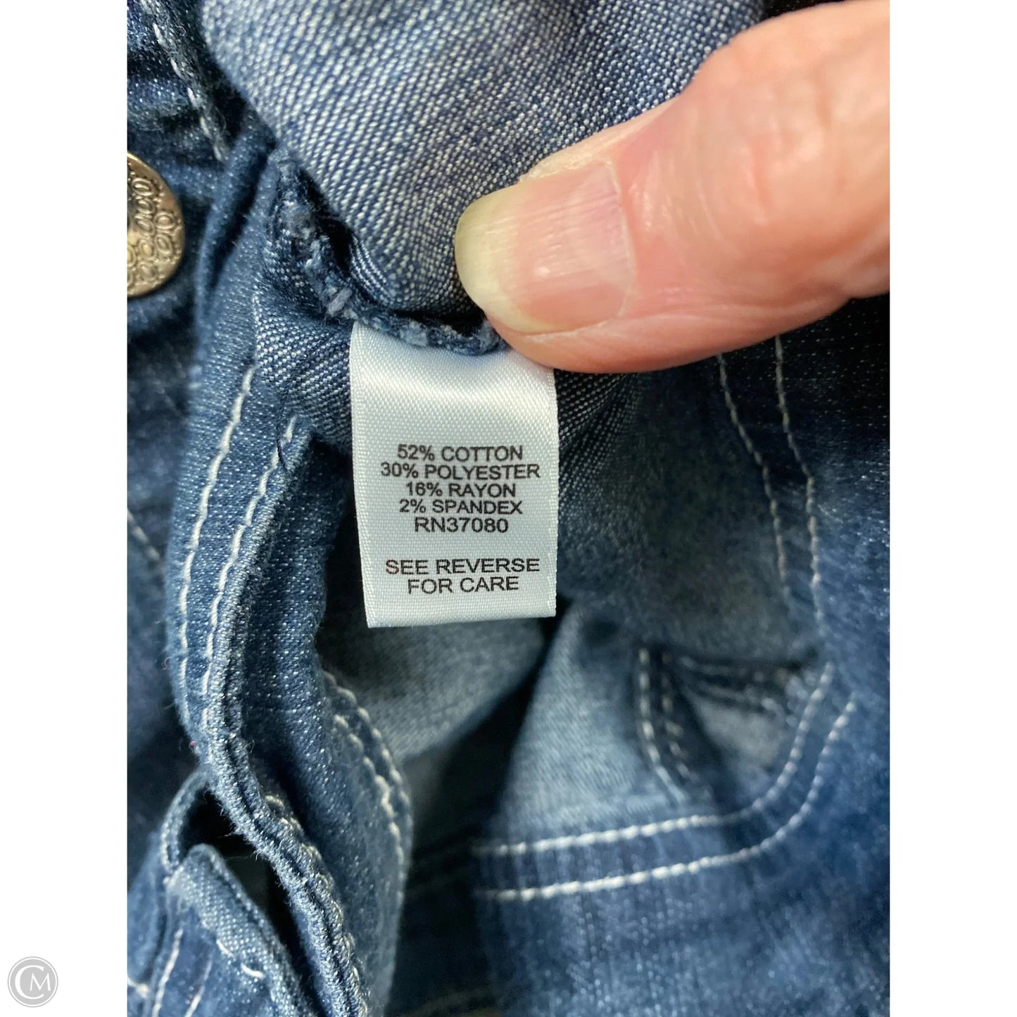 Jacket Denim By Cato In Blue Denim, Size: Xl