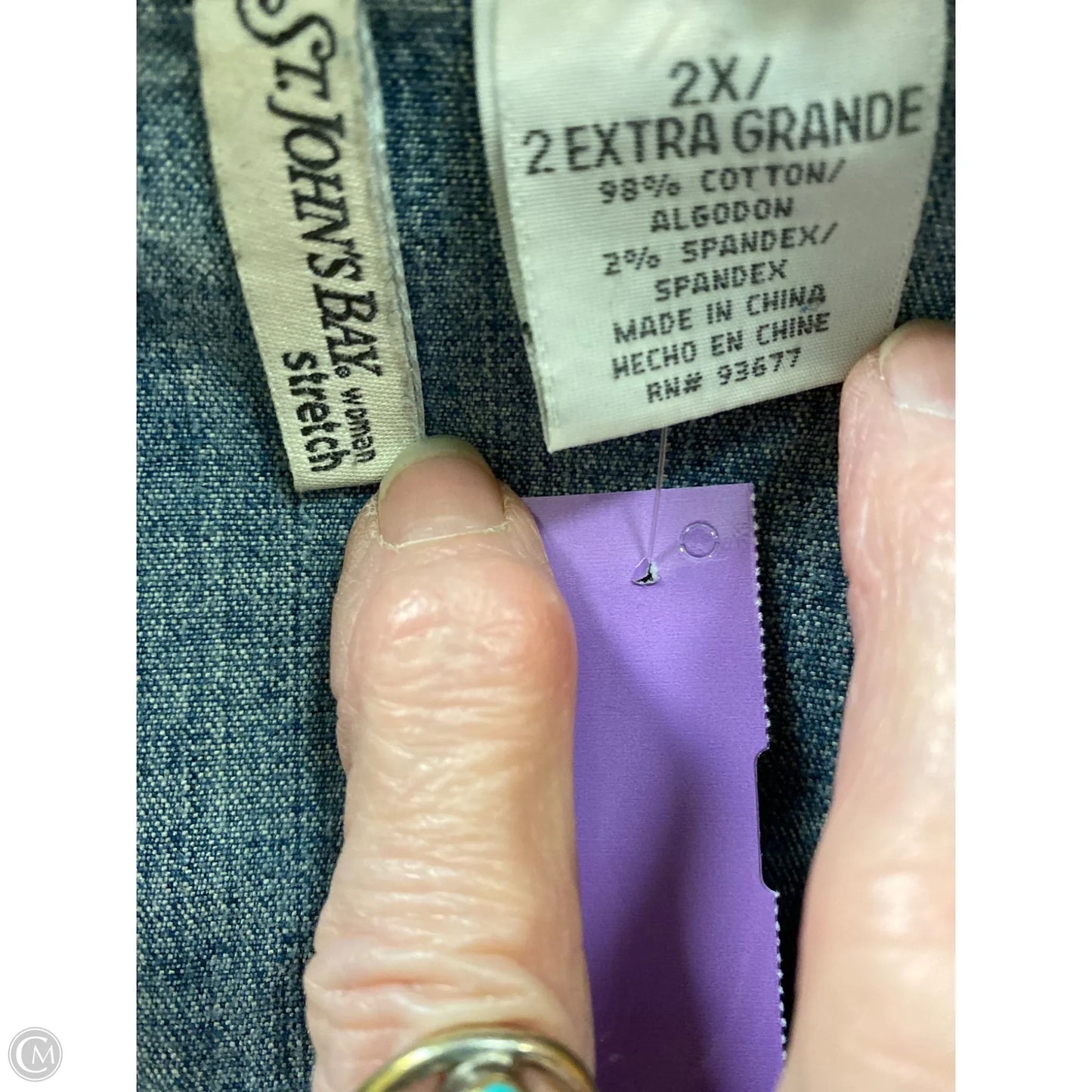 Jacket Denim By St Johns Bay In Blue Denim, Size: 2x