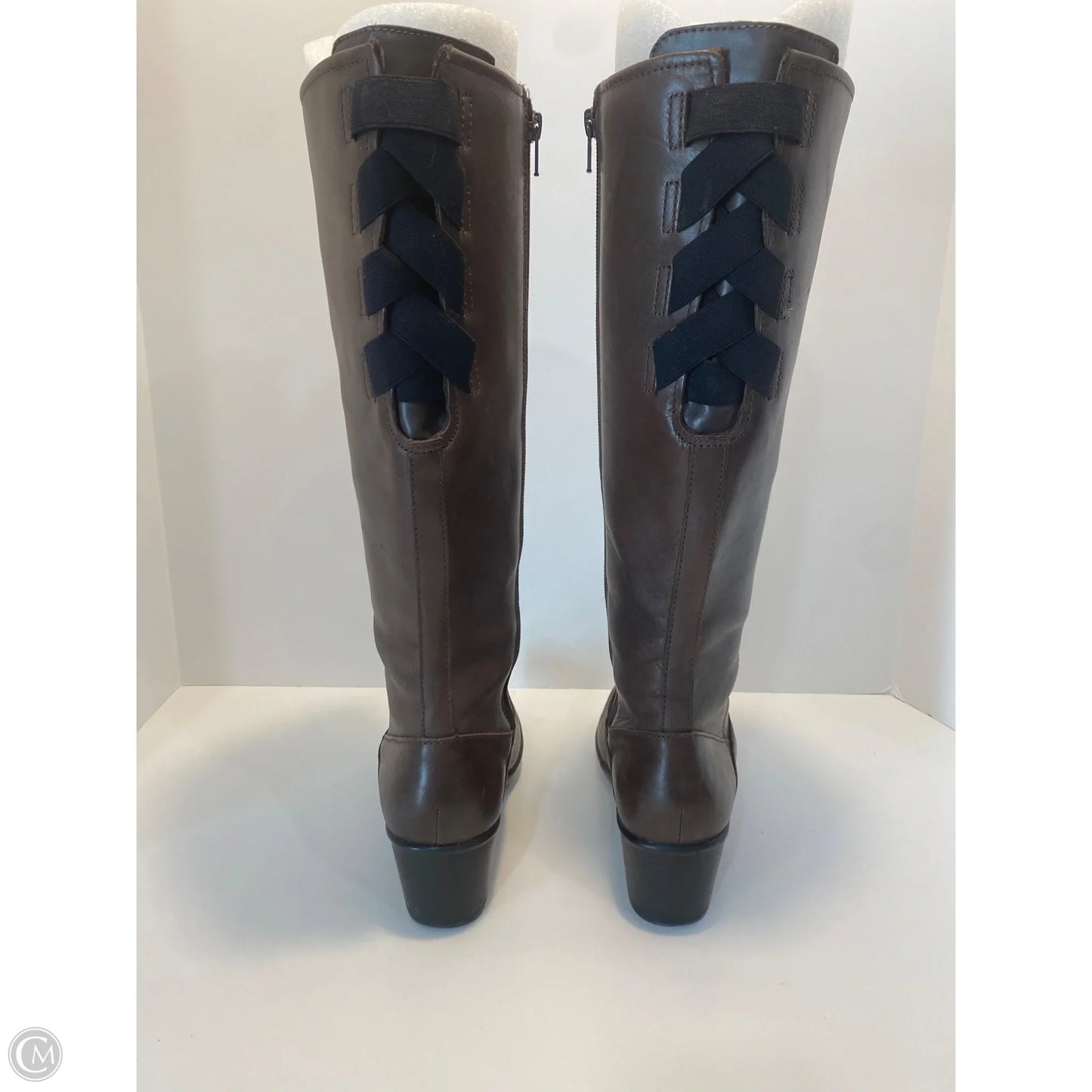 Boots Knee Heels By Cushionaire In Brown, Size: 7.5