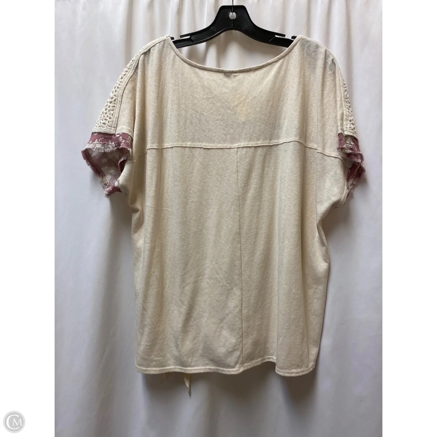 Top Short Sleeve By Cato In Tan, Size: 1x