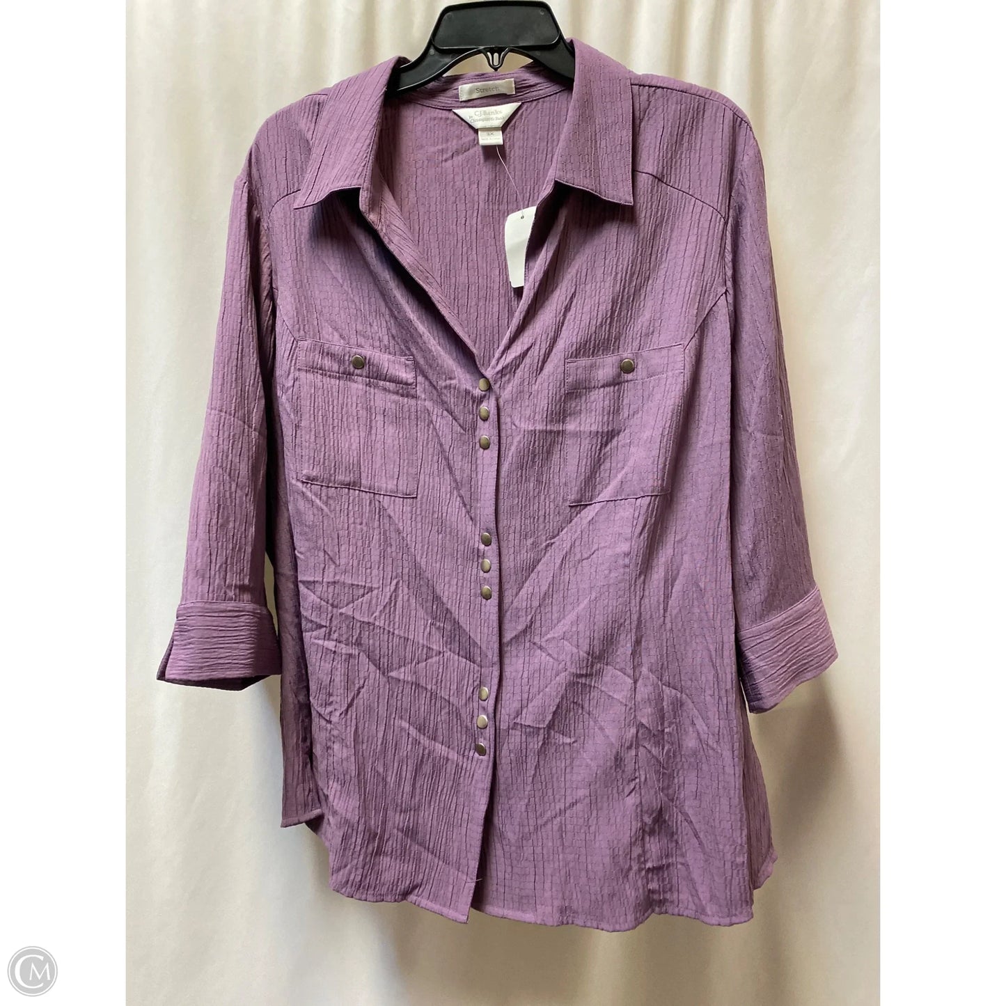 Top Long Sleeve By Christopher And Banks In Purple, Size: 3x