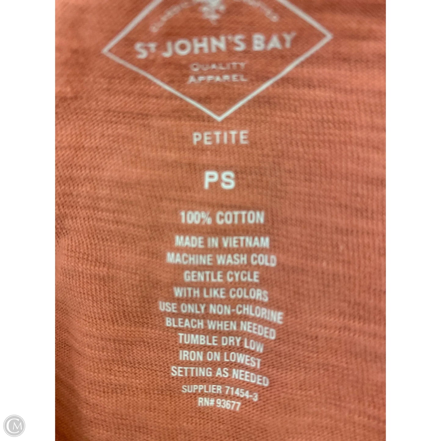 Top Long Sleeve By St Johns Bay In Peach, Size: Sp