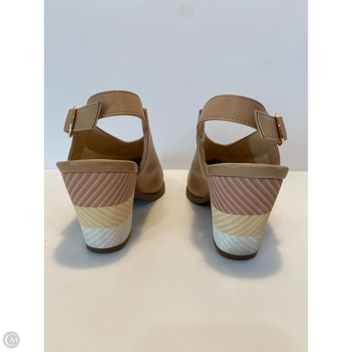 Shoes Heels Block By Comfort Casual In Tan, Size: 7