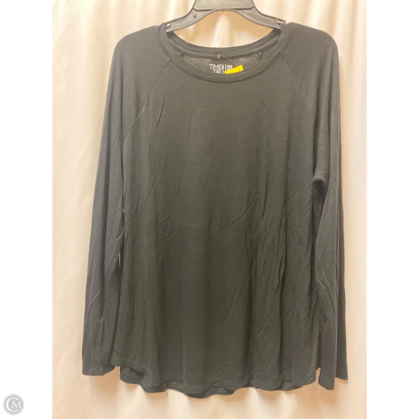 Top Short Sleeve By Time And Tru In Black, Size: Xxl