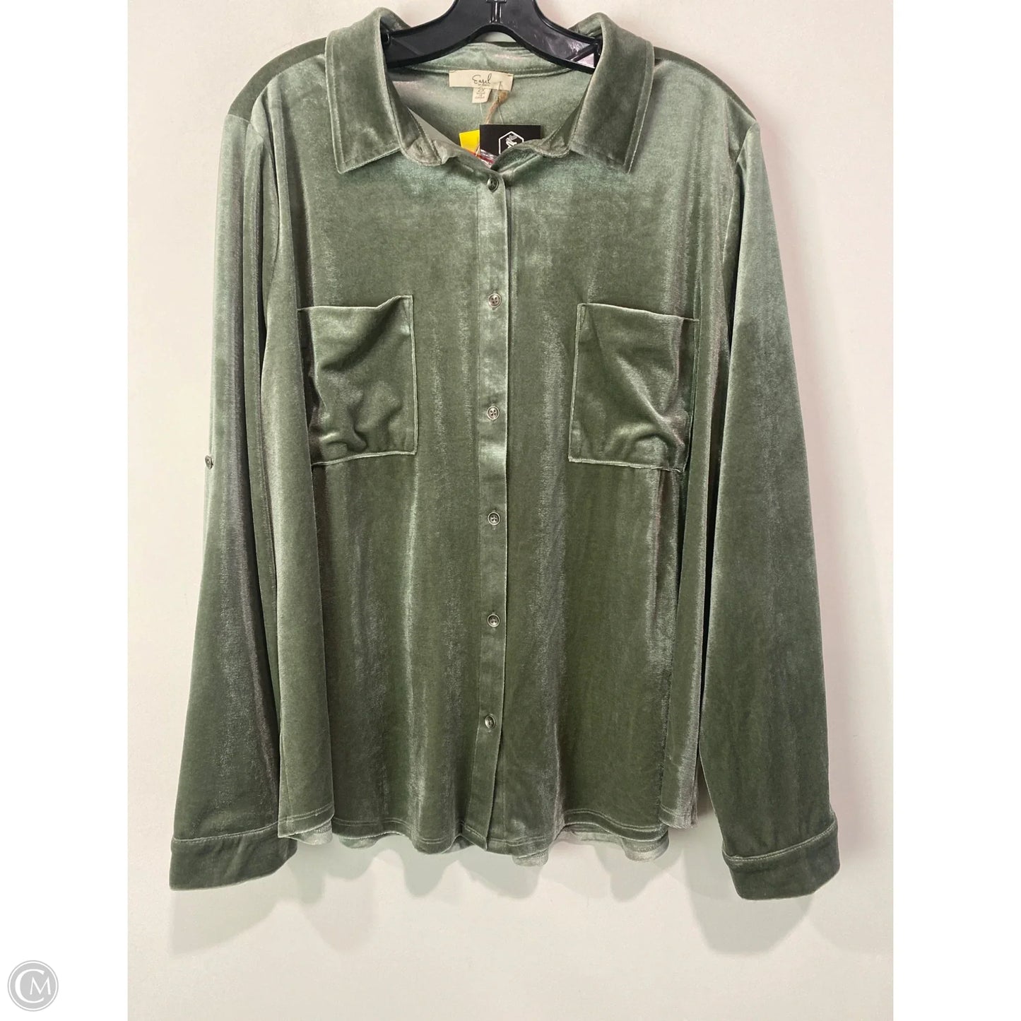 Top Long Sleeve By Easel In Green, Size: 2x