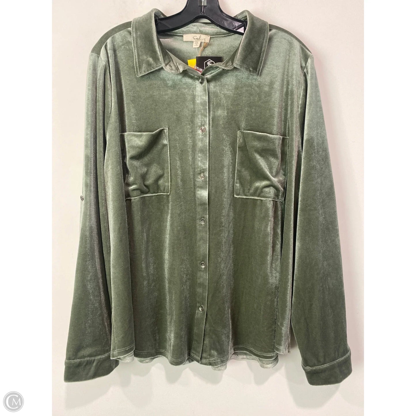 Top Long Sleeve By Easel In Green, Size: 2x