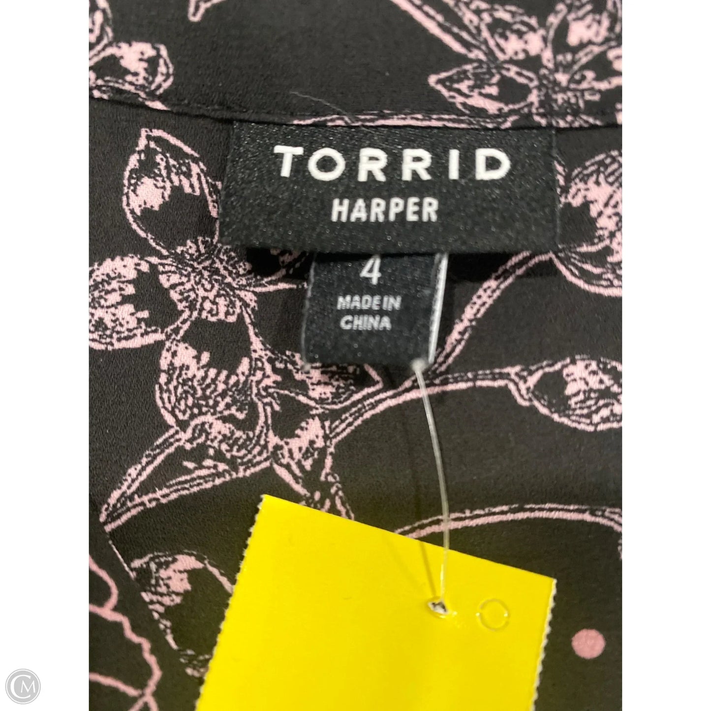 Top Long Sleeve By Torrid In Black & Pink, Size: 4x