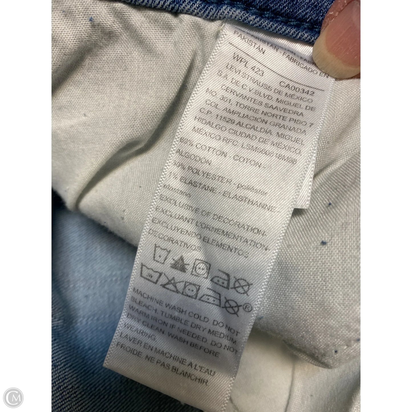 Jeans Straight By Levis In Blue Denim, Size: 22