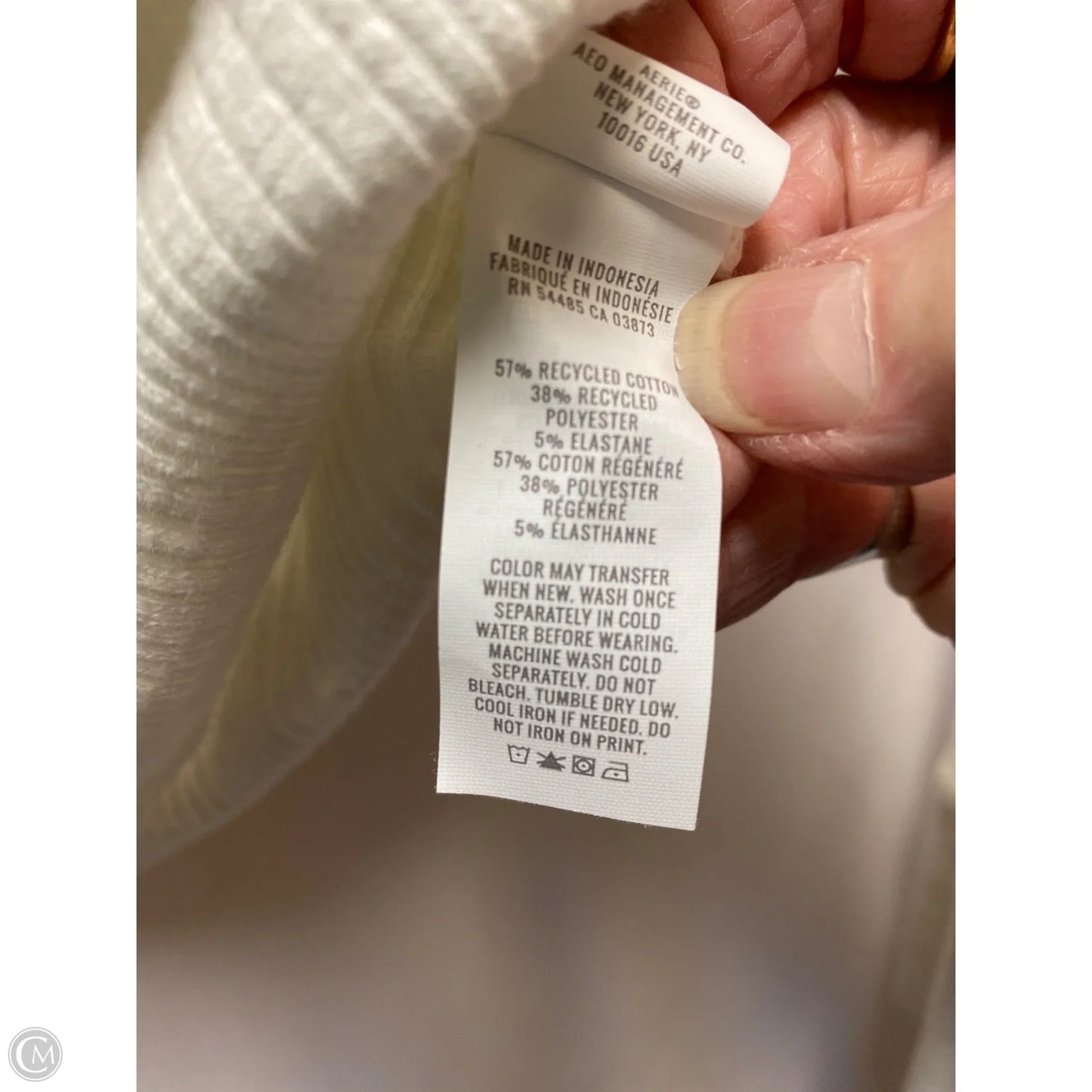 Top Long Sleeve By Aerie In White, Size: M