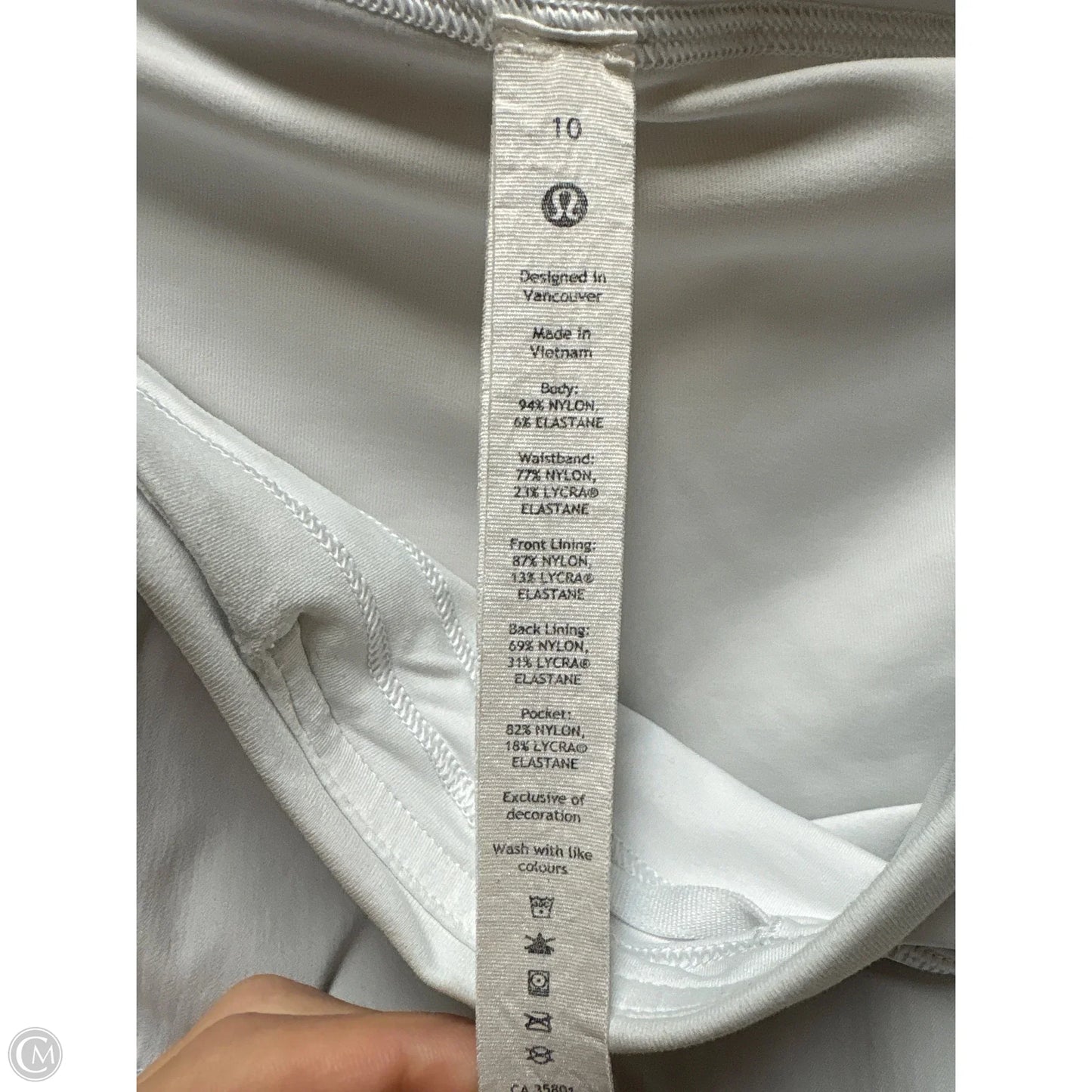 Athletic Skort By Lululemon In White, Size: 10