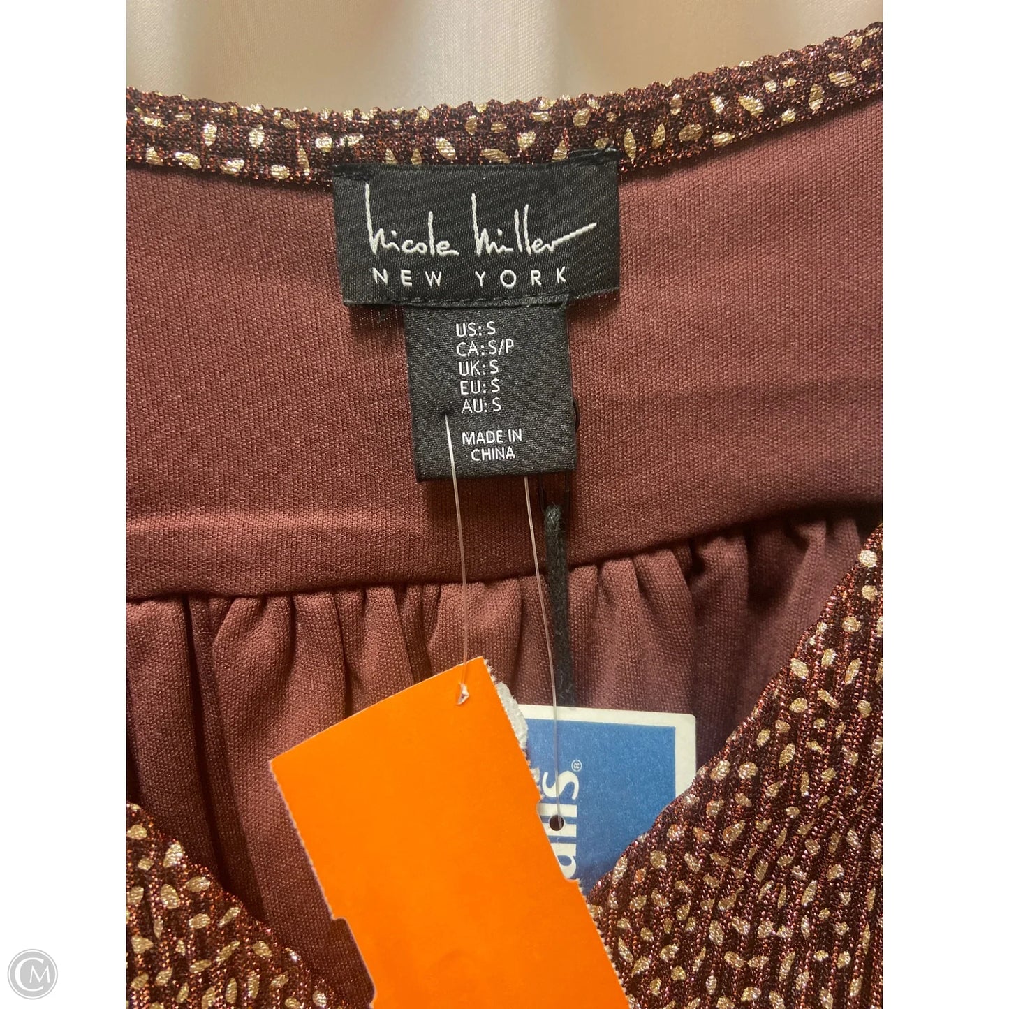 Top Long Sleeve By Nicole By Nicole Miller In Maroon, Size: S