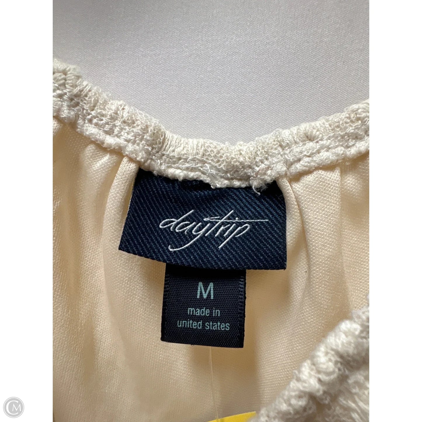 Top Short Sleeve By Daytrip In Cream, Size: M