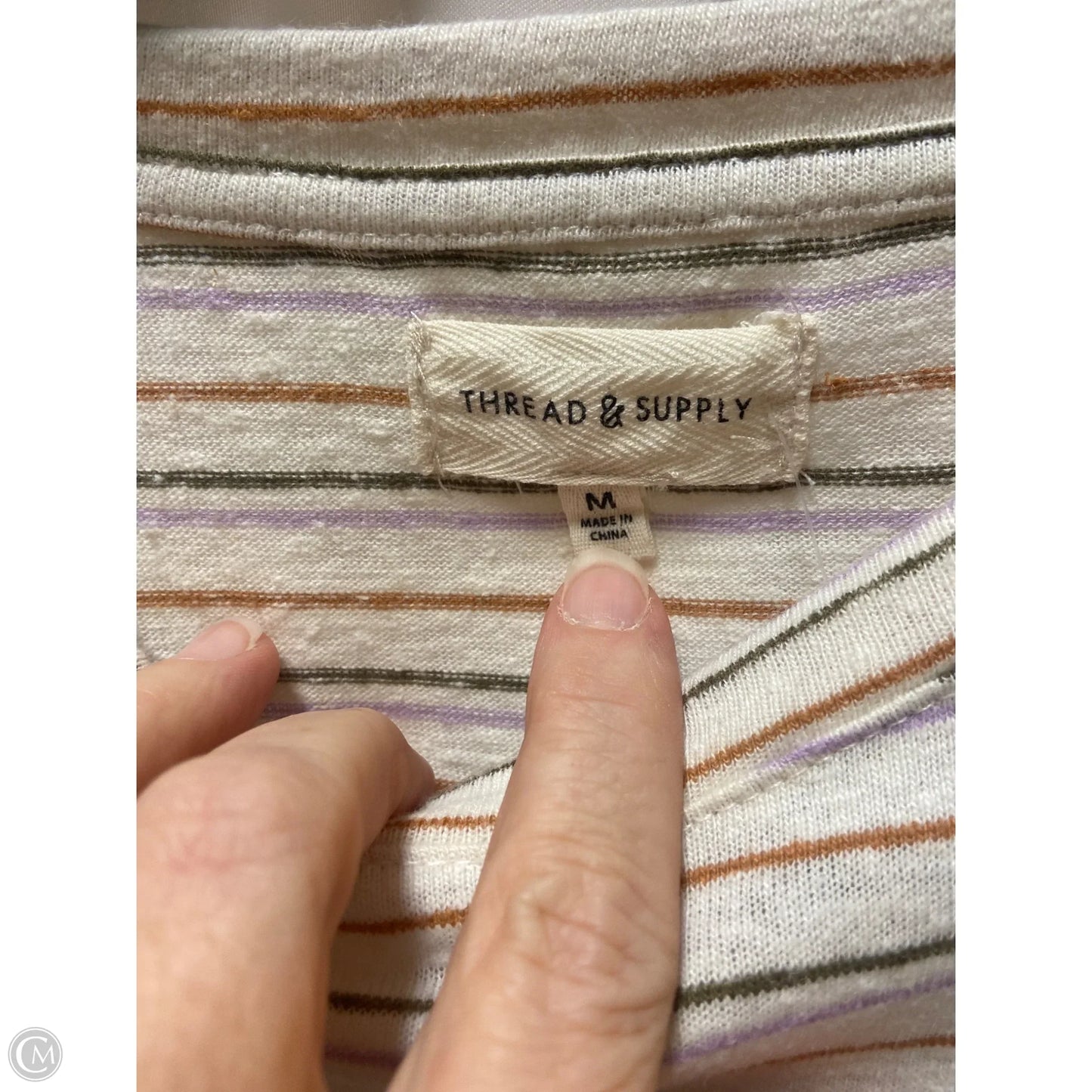 Top Short Sleeve By Thread And Supply In Cream, Size: M