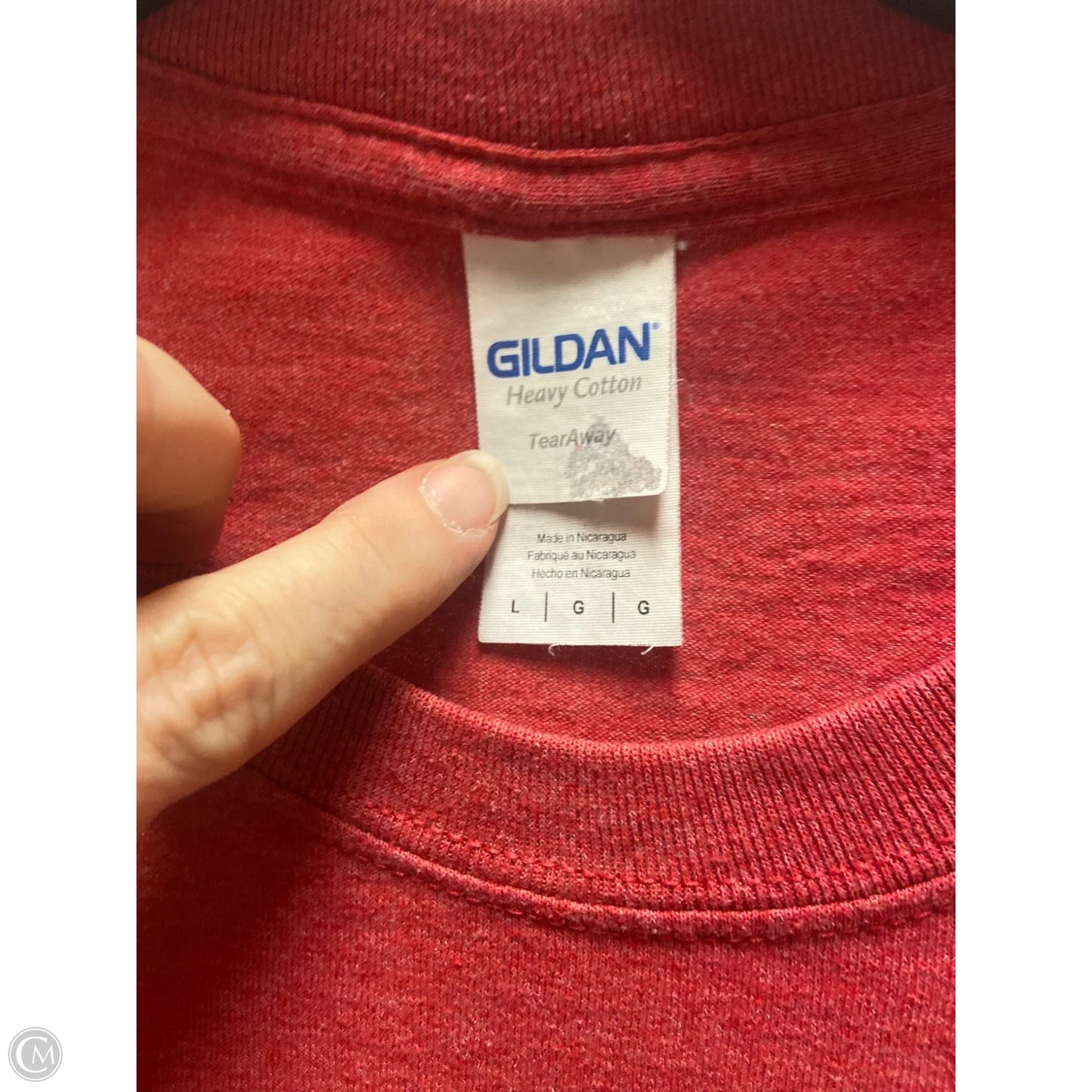 Top Short Sleeve By Gildan In Red, Size: L