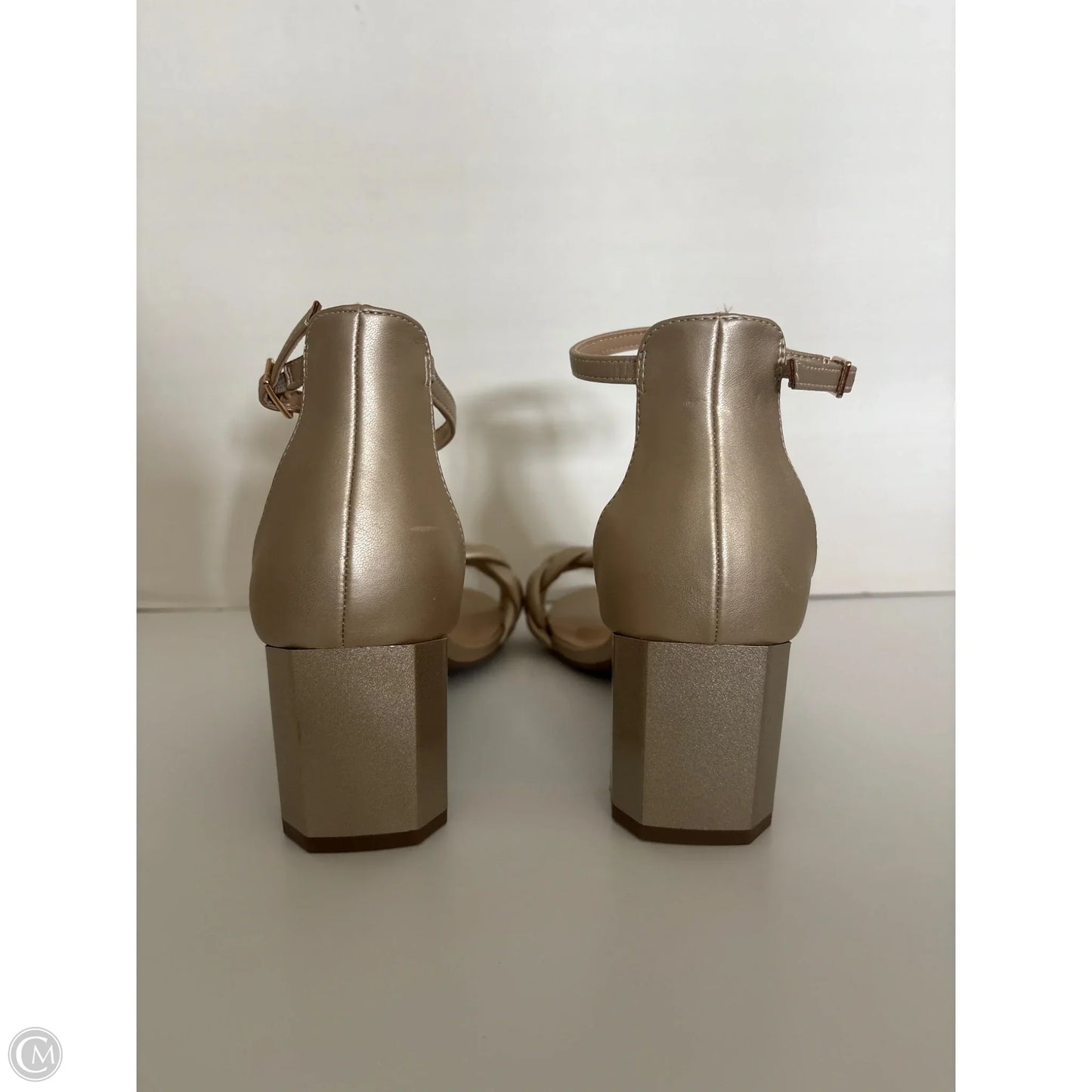 Sandals Heels Block By Cato In Gold, Size: 9