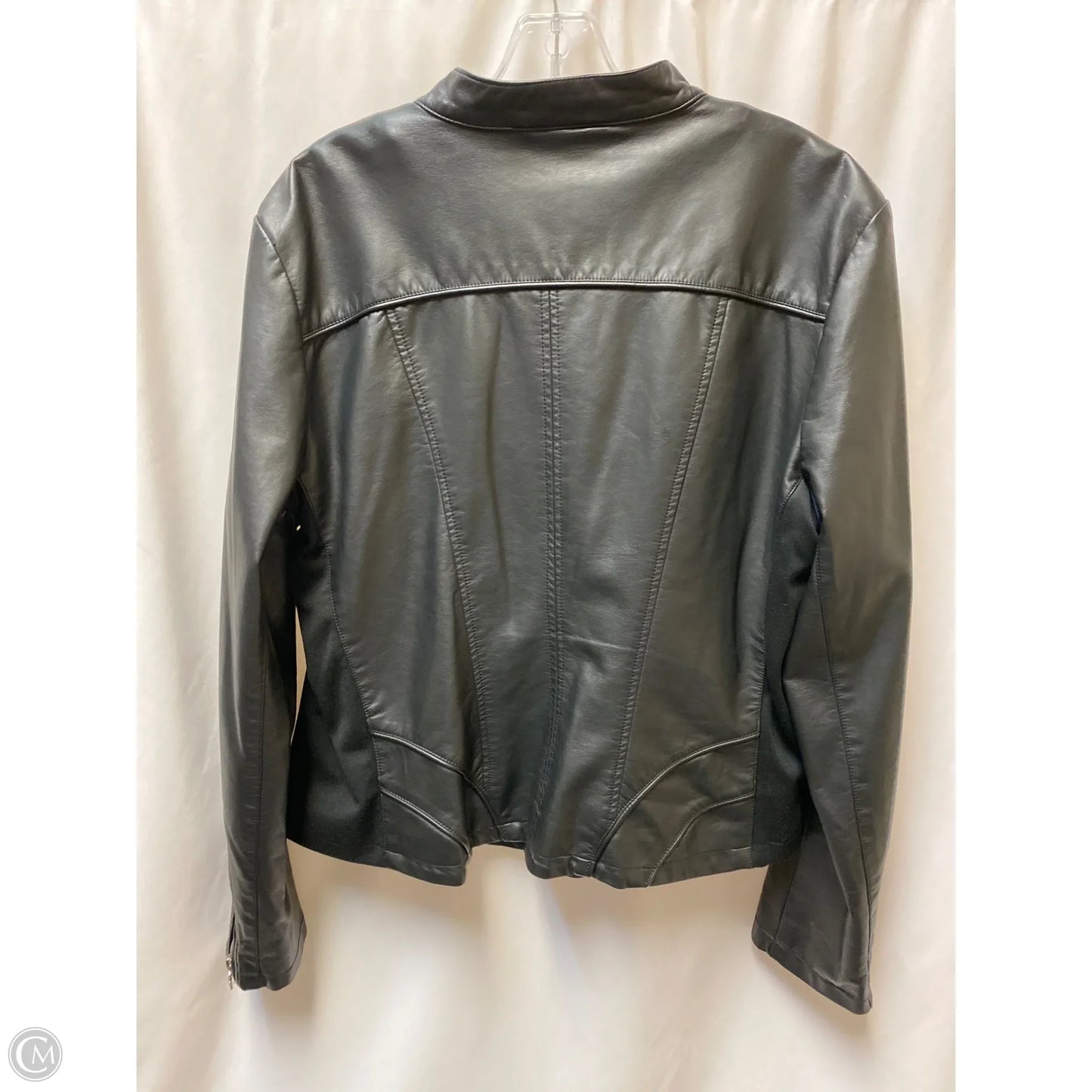 Jacket Leather By Guess In Black, Size: Xxl