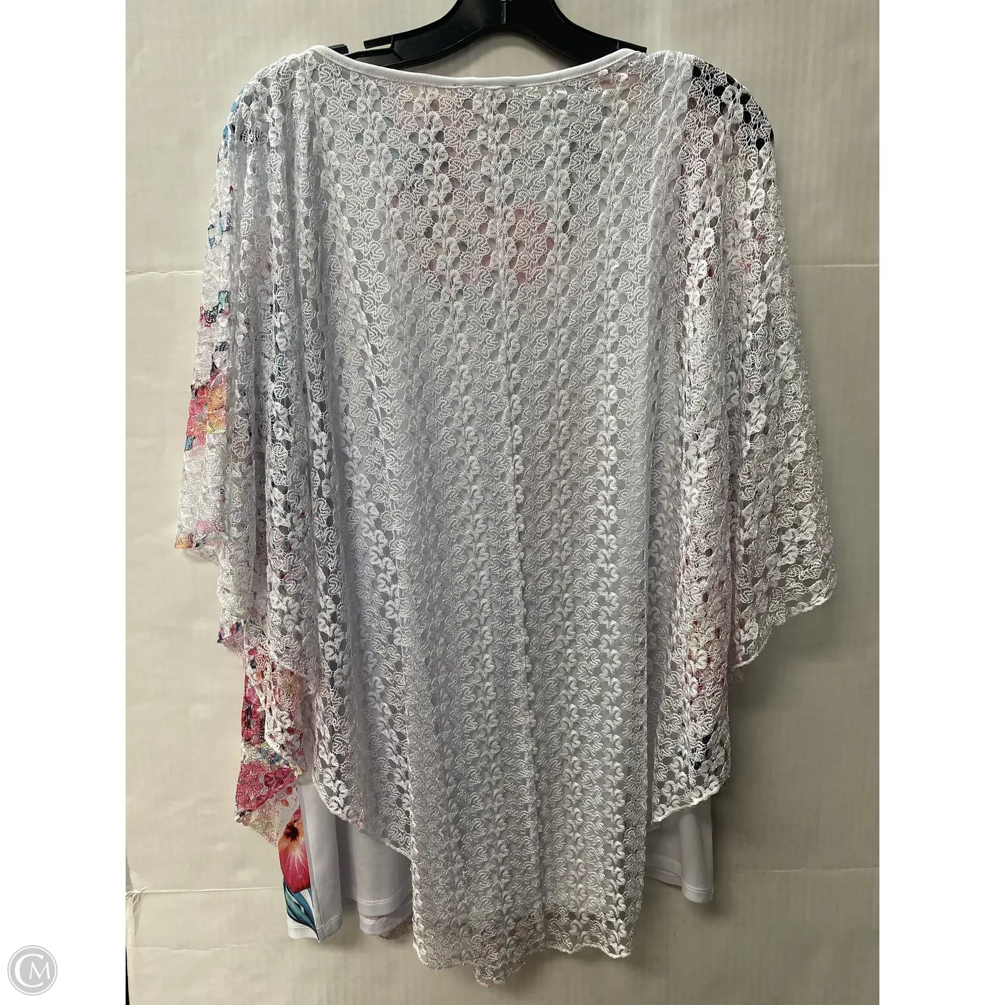 Top Short Sleeve By Brittany Black In White, Size: 2x