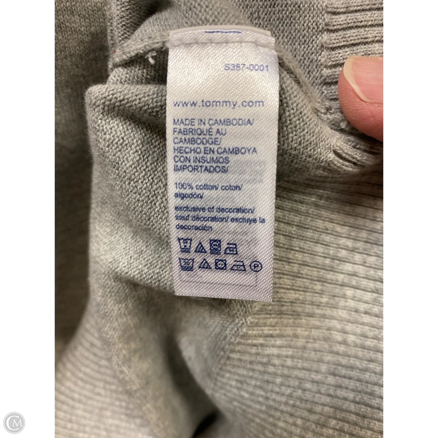 Sweater By Tommy Hilfiger In Grey, Size: L