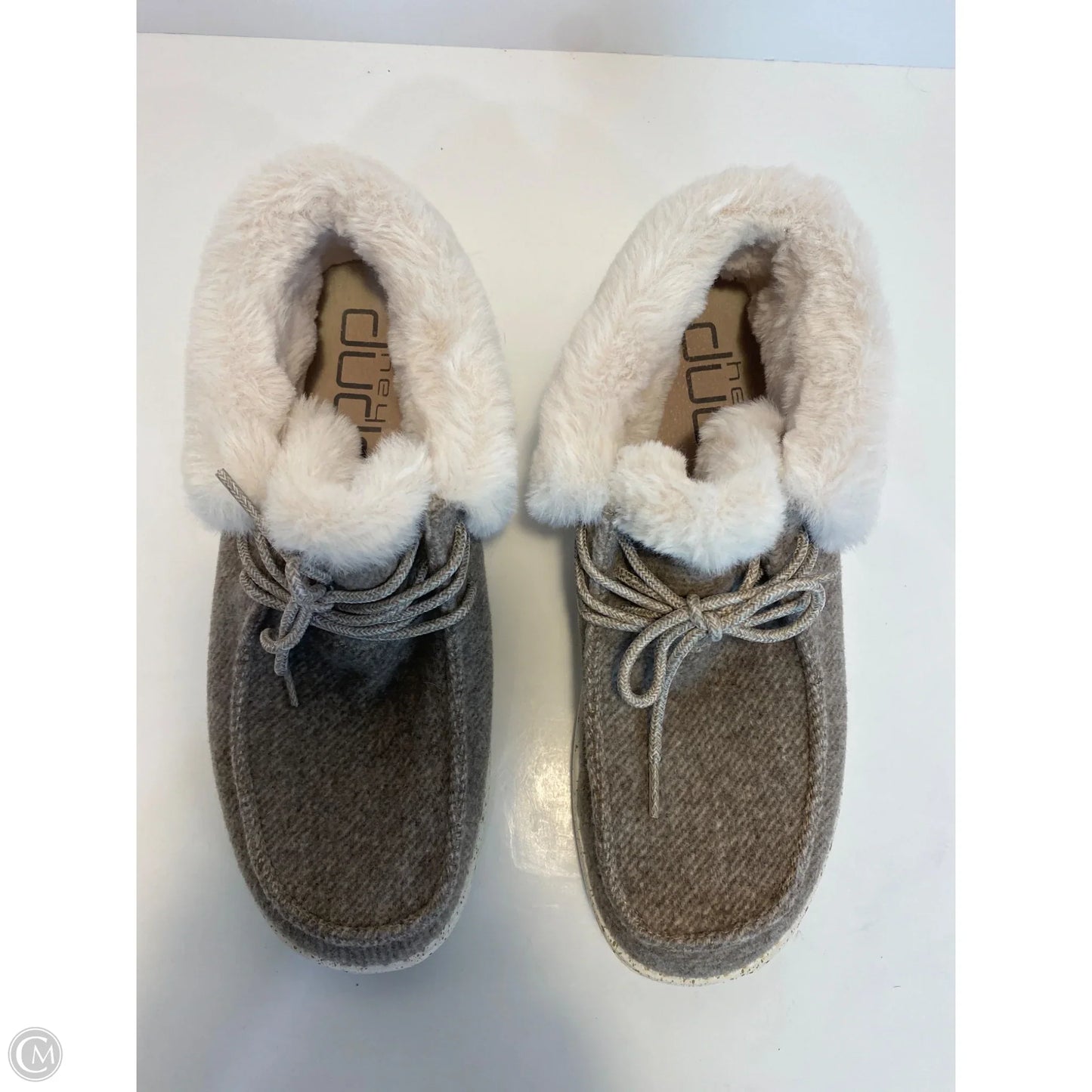 Shoes Flats By Hey Dude In Grey, Size: 10