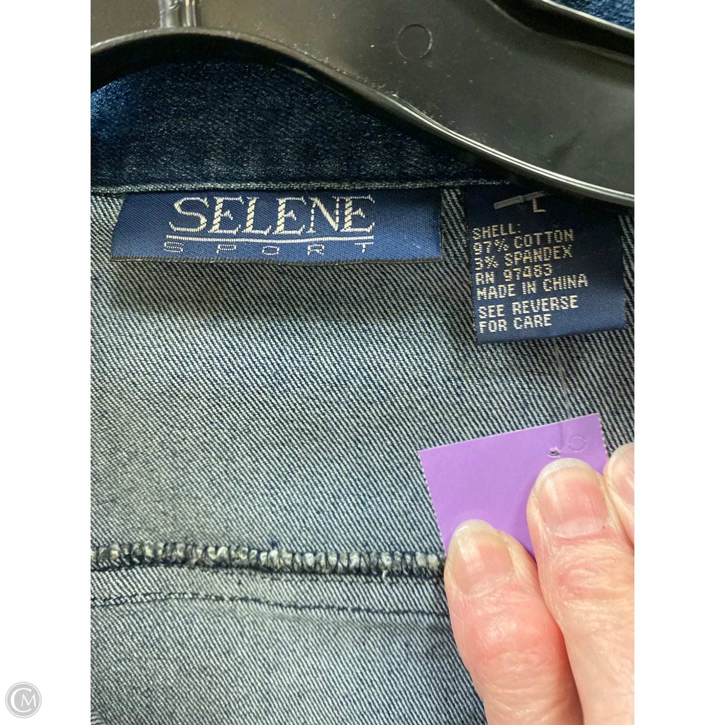 Jacket Denim By Selene Sport In Navy, Size: L