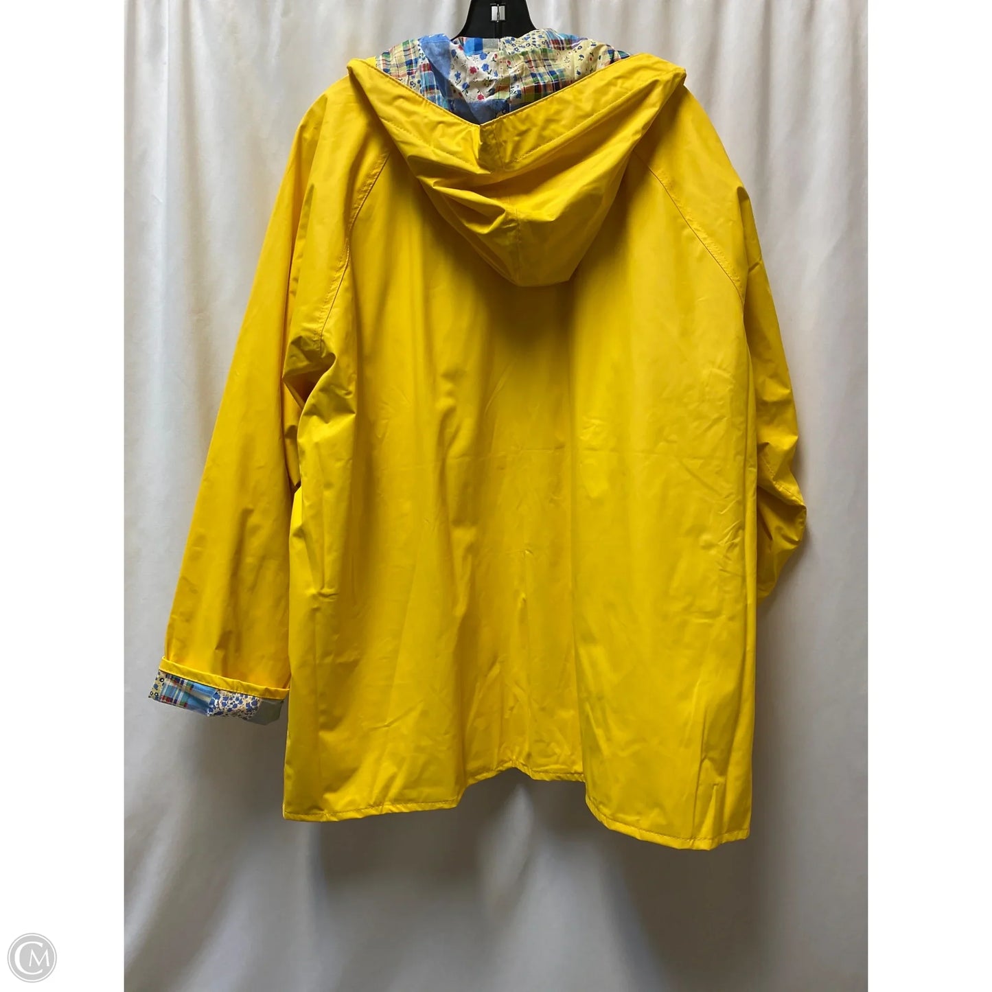 Coat Raincoat By Clothes Mentor In Yellow, Size: 1x