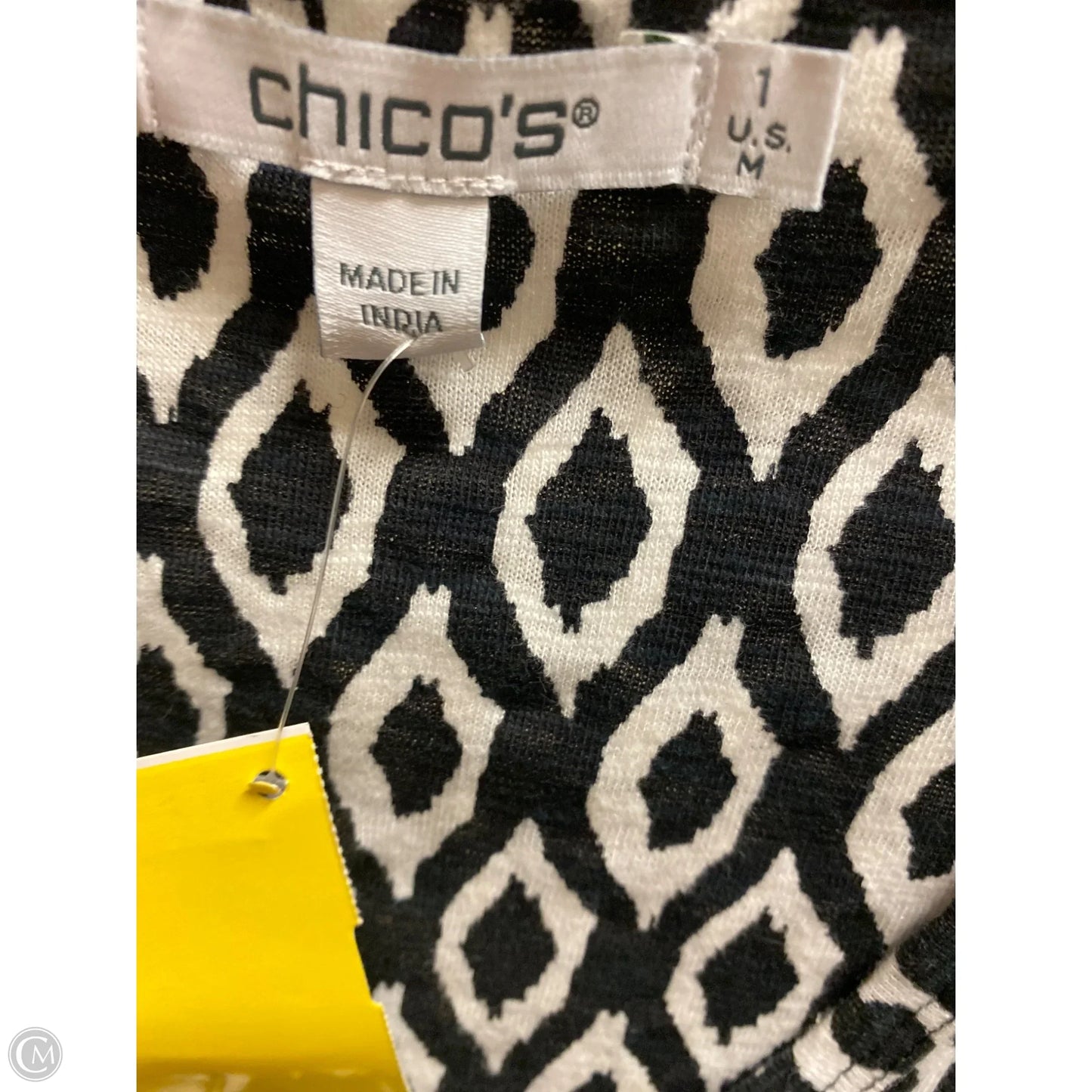 Top Short Sleeve By Chicos In Black, Size: M