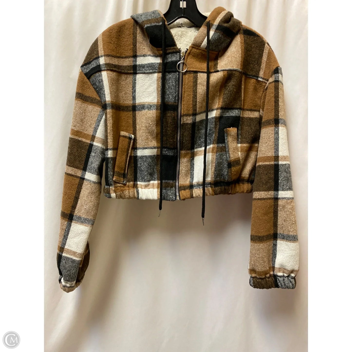 Jacket Faux Fur & Sherpa By Shein In Brown, Size: M