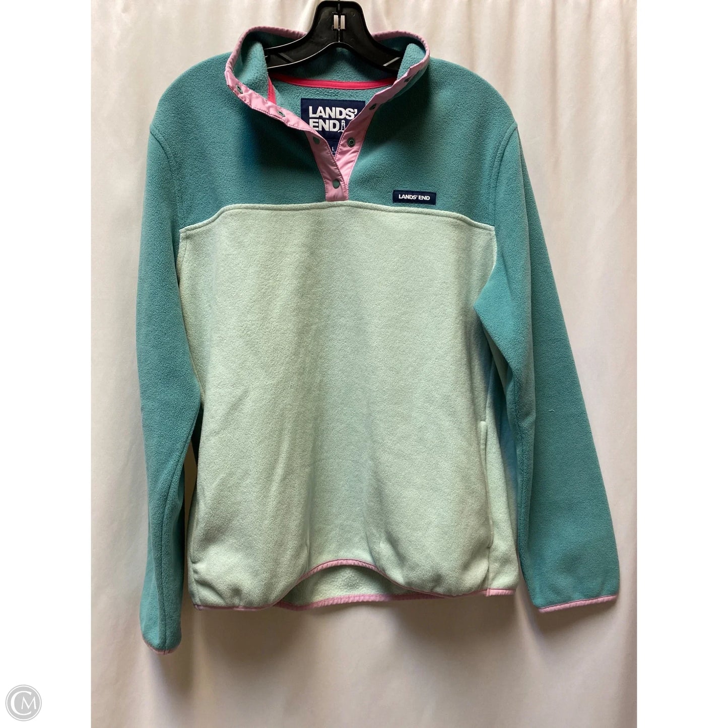 Sweatshirt Collar By Lands End In Green, Size: L