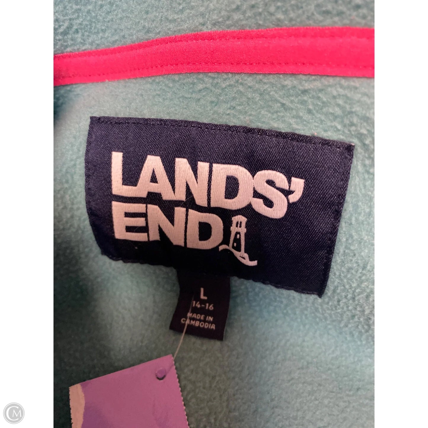 Sweatshirt Collar By Lands End In Green, Size: L