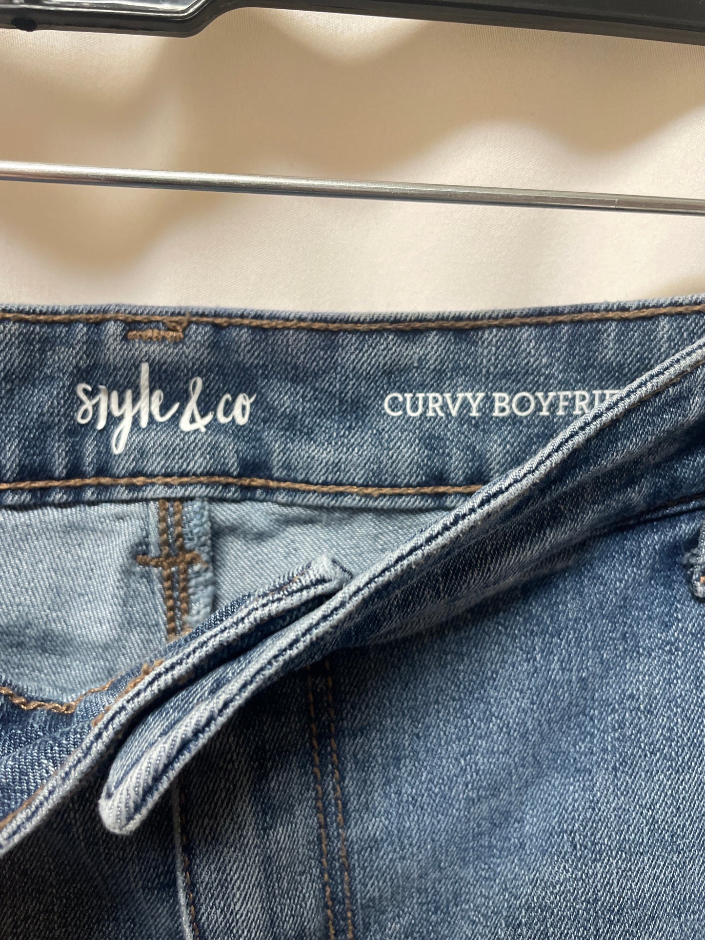 Jeans Boyfriend By Style And Company In Blue Denim, Size: 16