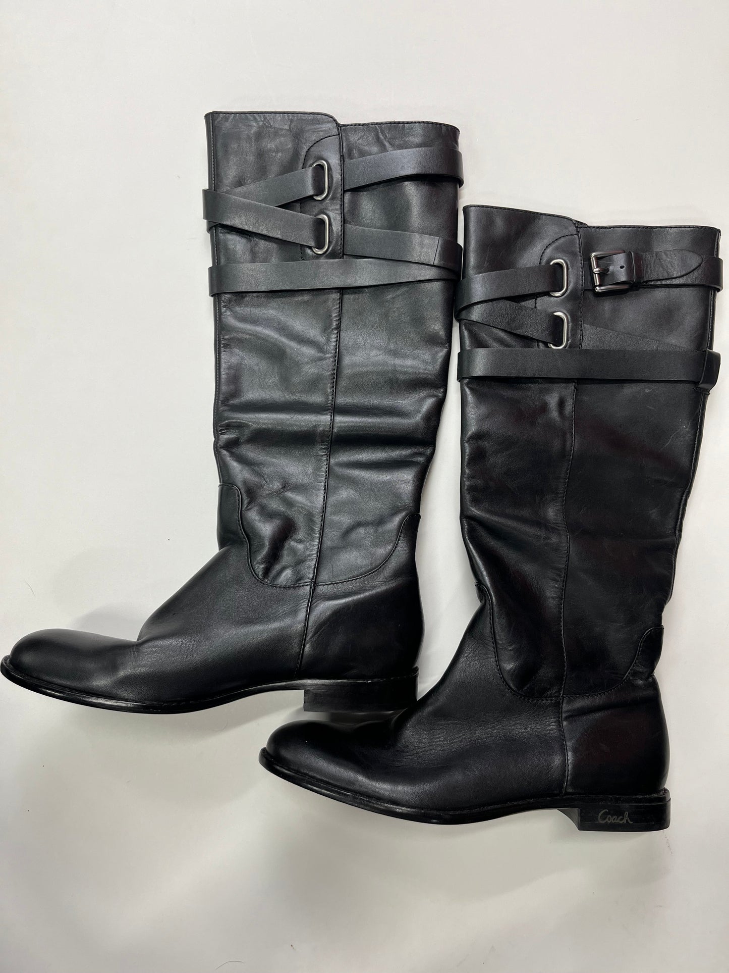 Boots Ankle Heels By Coach Size: 6.5