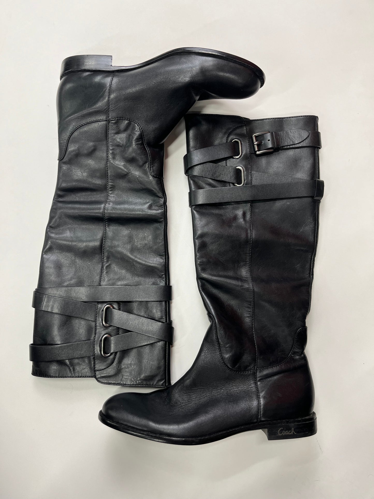 Boots Ankle Heels By Coach Size: 6.5