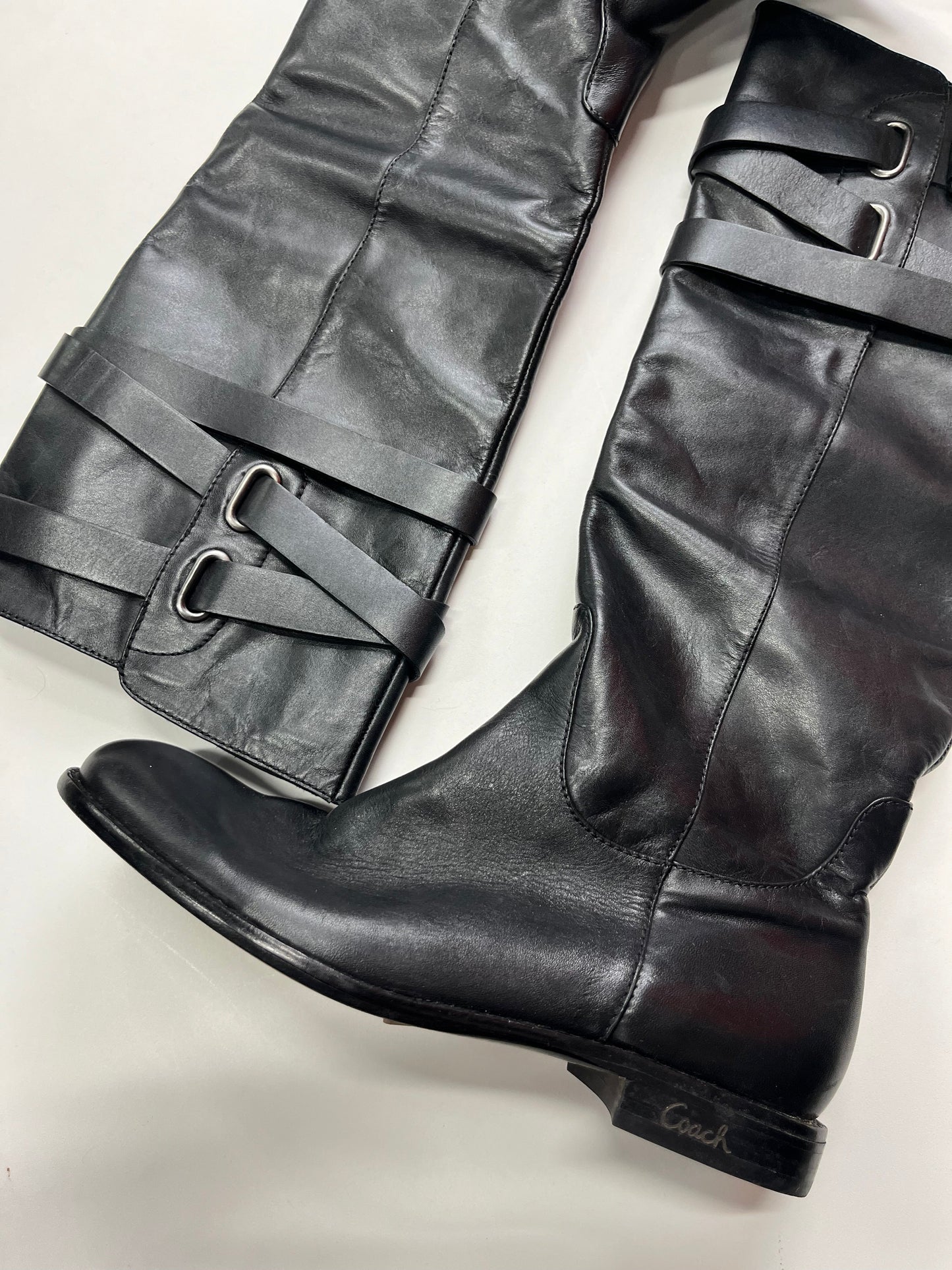 Boots Ankle Heels By Coach Size: 6.5