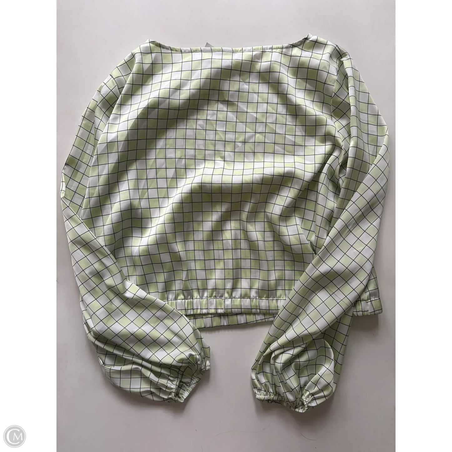 Blouse Long Sleeve By Rye Grass In Plaid Pattern, Size: Xl