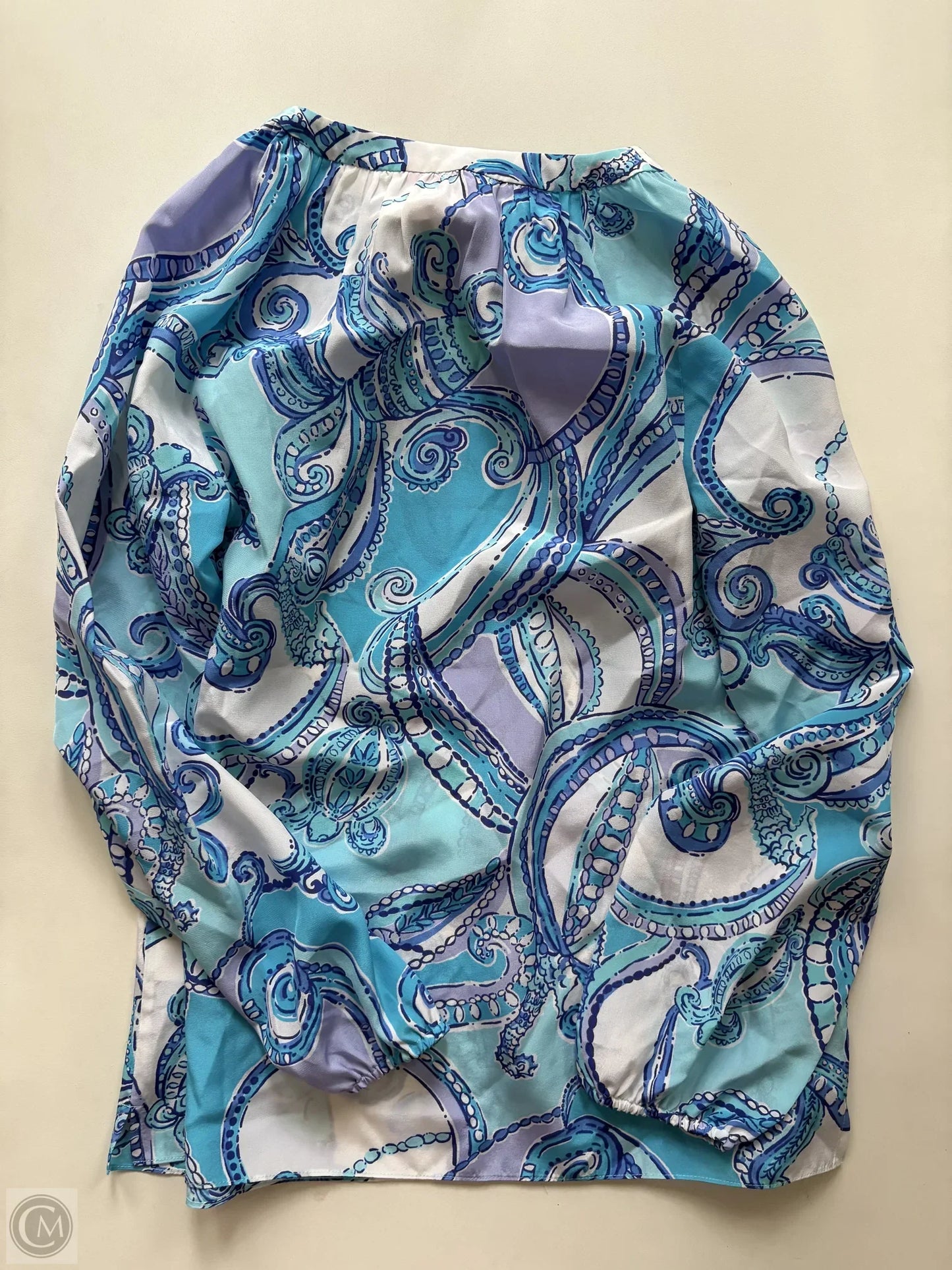 Blouse Long Sleeve By Lilly Pulitzer In Blue, Size: S
