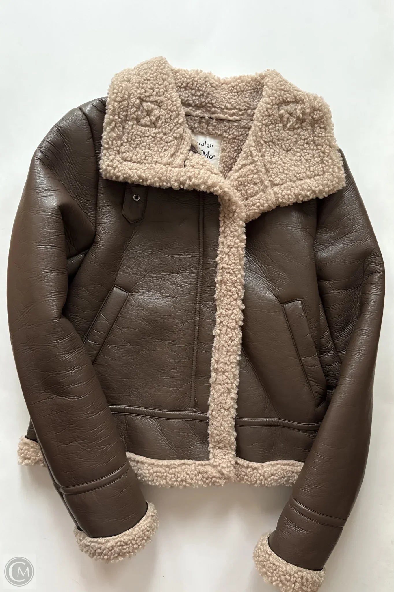 Jacket Moto By Maralyn Me In Brown, Size: Xs