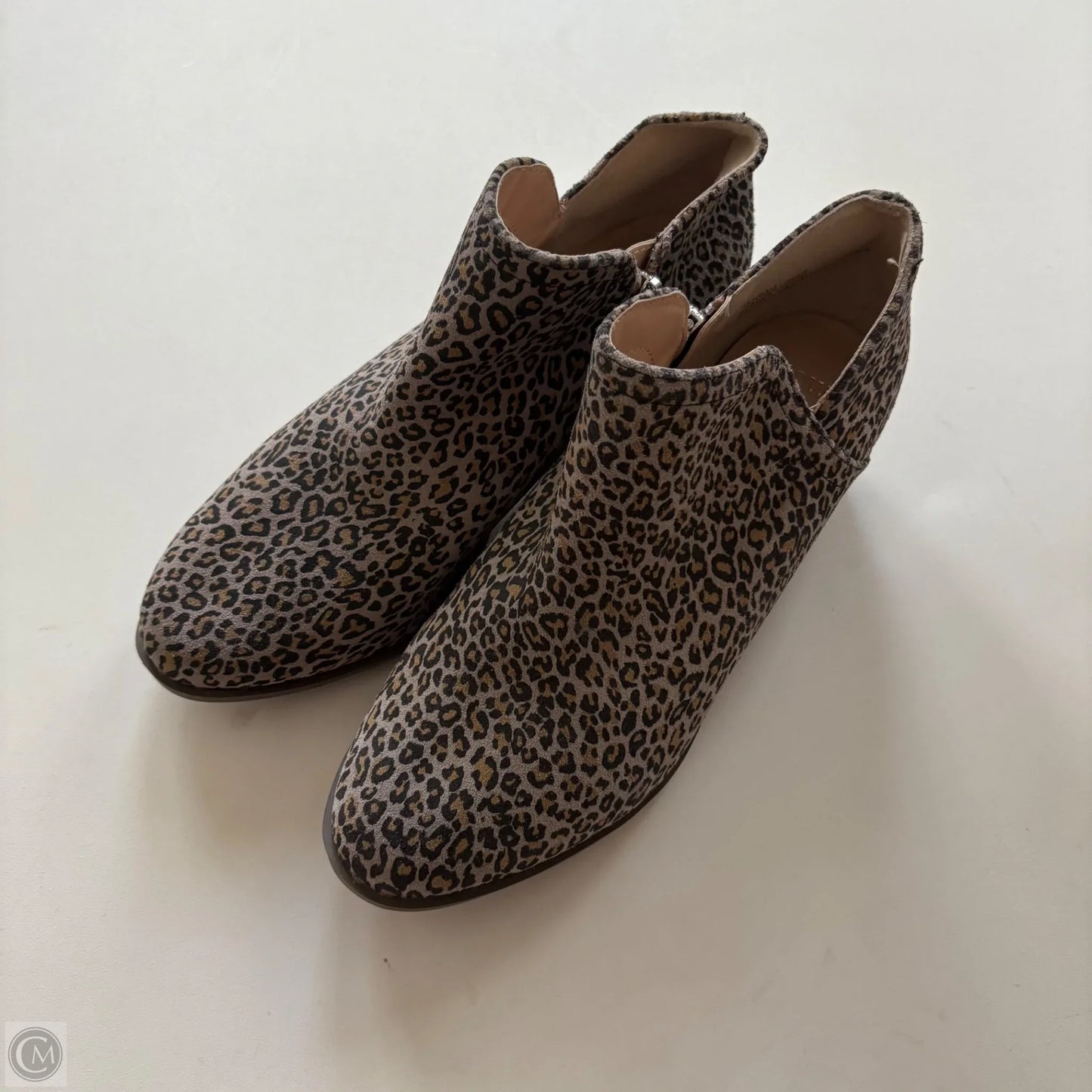 Boots Ankle Heels By Crown And Ivy In Animal Print, Size: 7.5