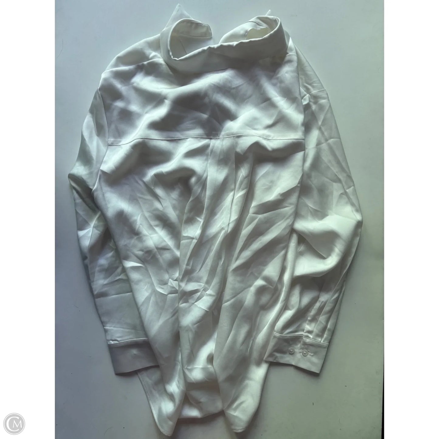 Blouse Long Sleeve By Uniqlo In Cream, Size: Xl