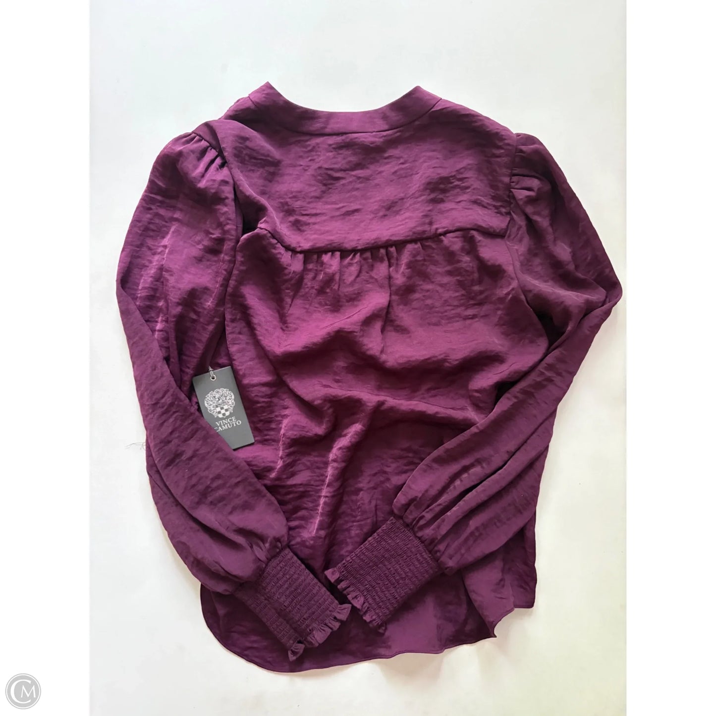 Blouse Long Sleeve By Vince Camuto In Maroon, Size: Xs