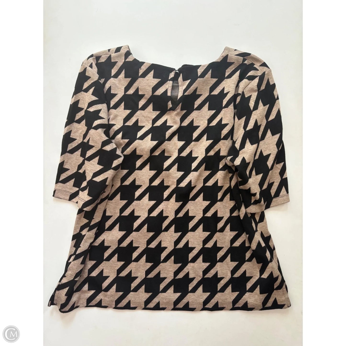 Top Short Sleeve By Liz Claiborne In Black & Brown, Size: Xl