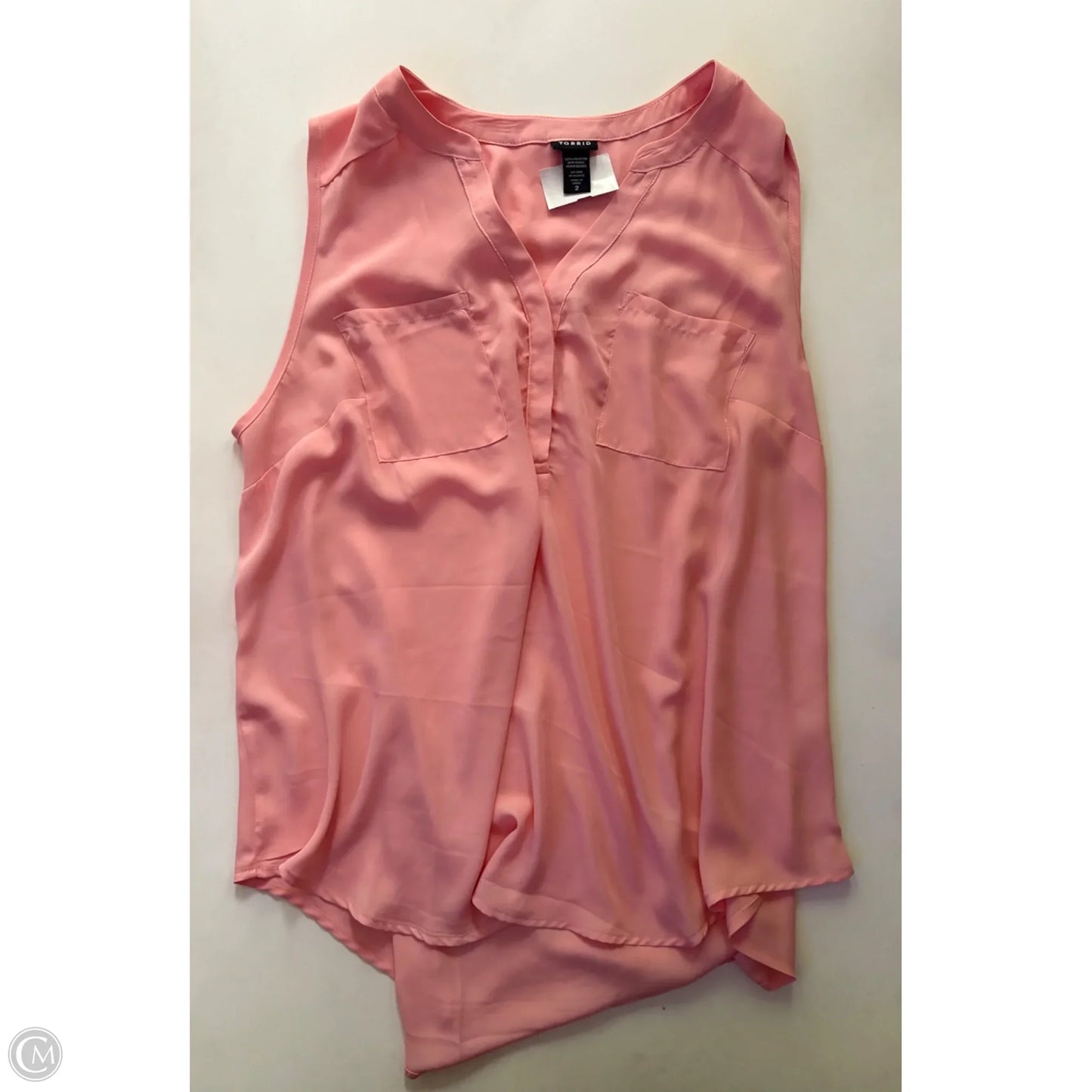 Blouse Sleeveless By Torrid In Peach, Size: 2x