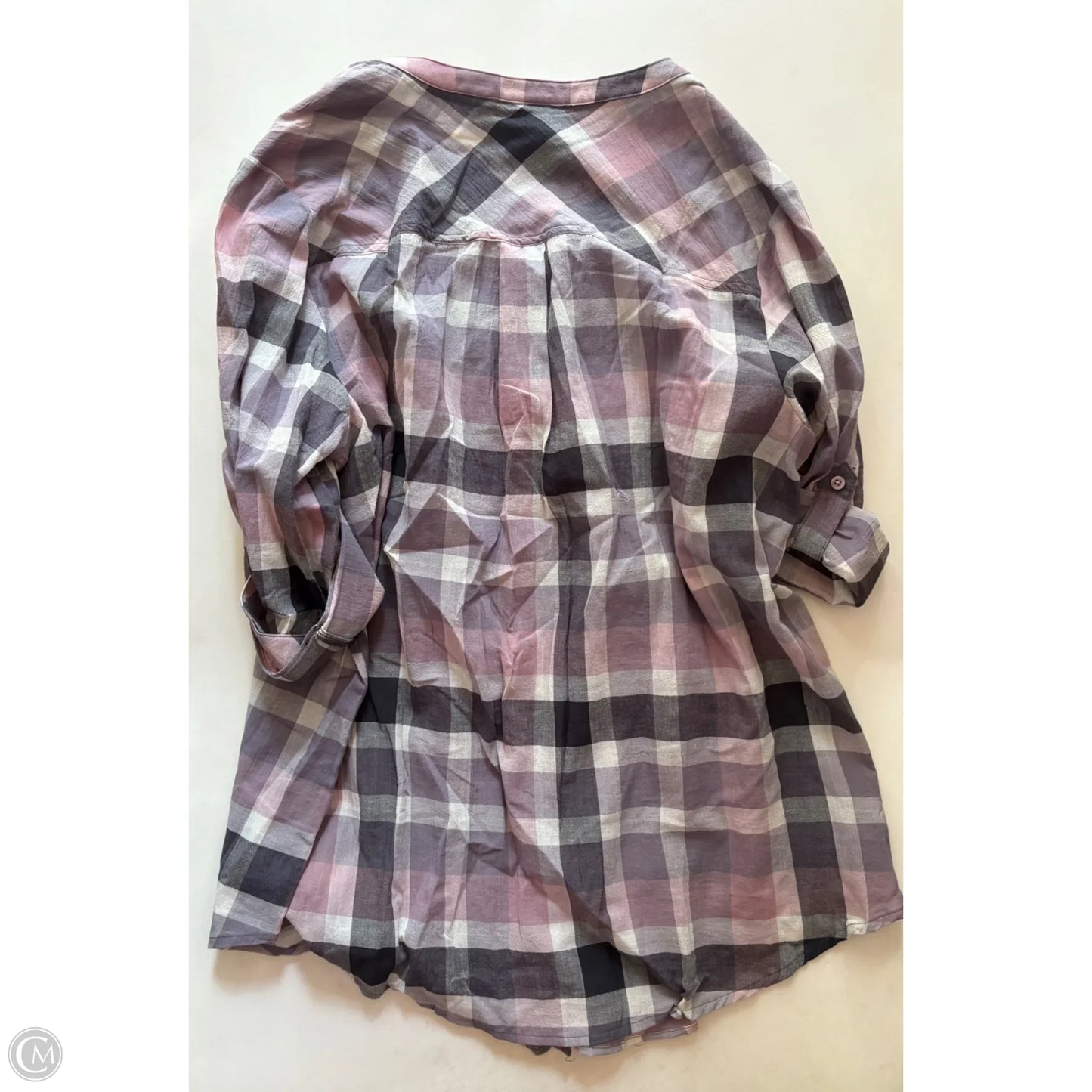 Top Long Sleeve By Torrid In Plaid Pattern, Size: 3x
