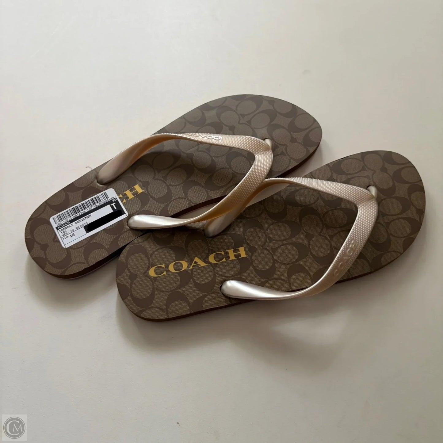 Sandals Designer By Coach In Tan, Size: 10
