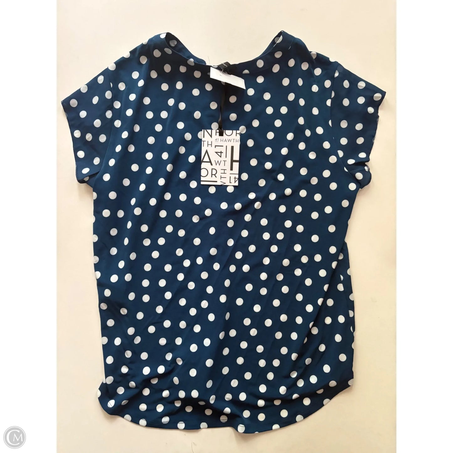Blouse Short Sleeve By 41 Hawthorn In Polkadot Pattern, Size: M