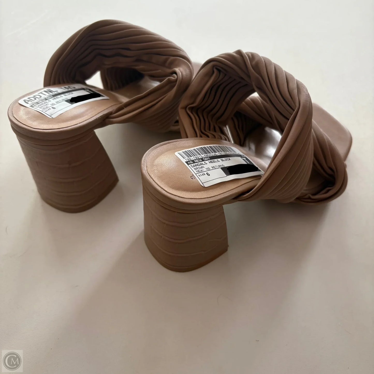 Sandals Heels Block By A New Day In Brown, Size: 6