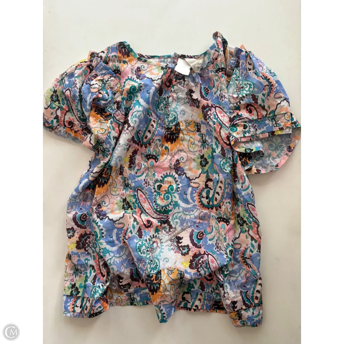 Top Short Sleeve By Mari rai In Floral Print, Size: 2x