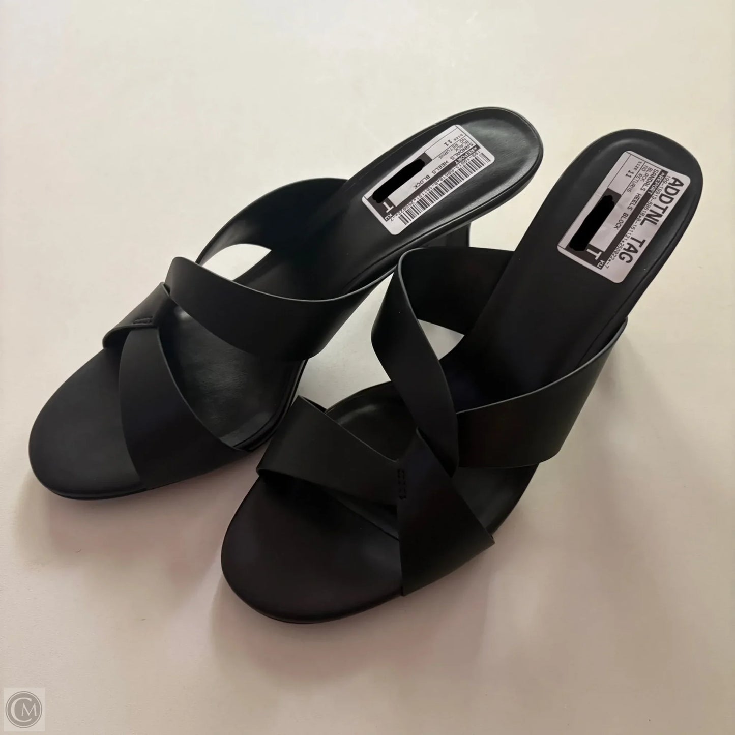 Sandals Heels Block By Report In Black, Size: 11