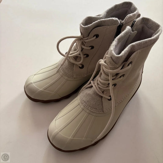 Boots Ankle Heels By Sperry In Cream, Size: 7.5
