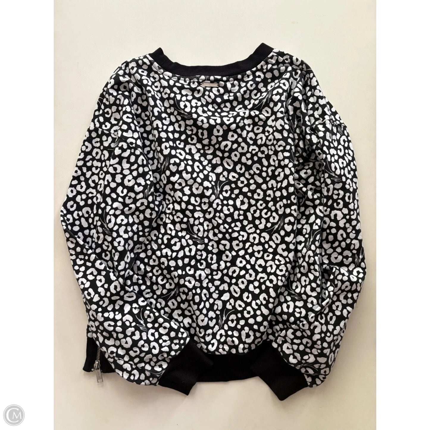 Sweatshirt Designer By Michael Kors In Animal Print, Size: L
