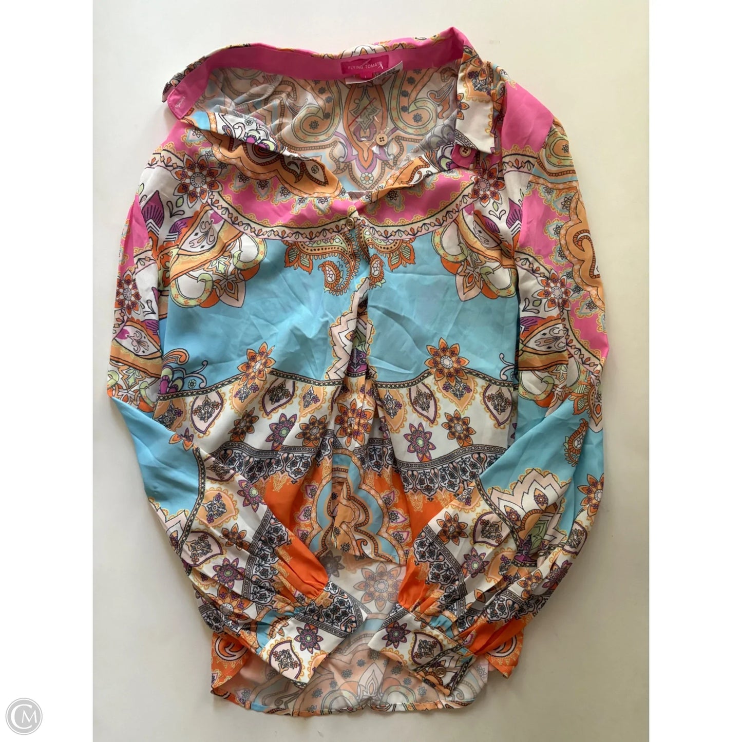 Top Long Sleeve By Flying Tomato In Multi-colored, Size: L